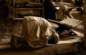 A person offers Sujud.