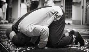 Some Muslims offer prayer in congregation.