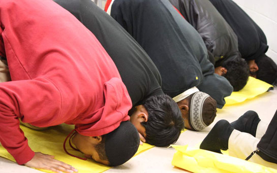 Some Muslims perform sujud during their prayer.